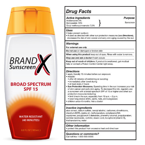 brand x sunscreen example