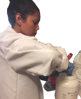 student making soap