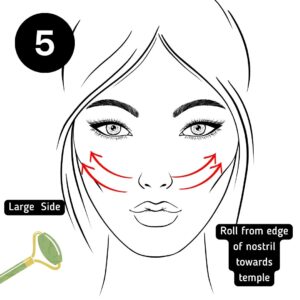 Diagram of facial roller direction for nasal labial folds