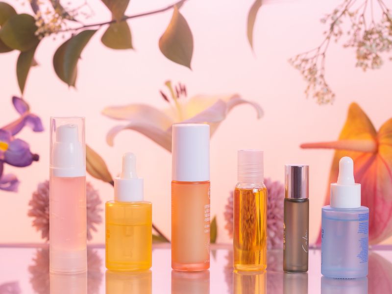 skincare products arranged in order of use