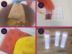 how to make rose kasbah lip balm steps 4-7